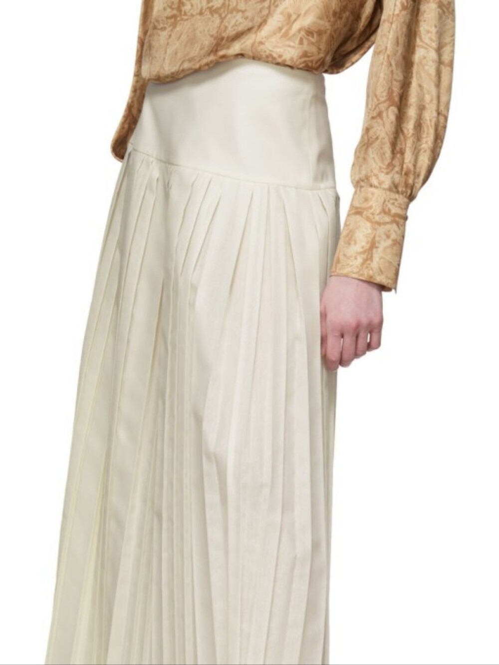 THE ROW Magdita Extended Waistband Pleated Midi Skirt In Ivory US 8 Org $1,470 - Picture 5 of 14